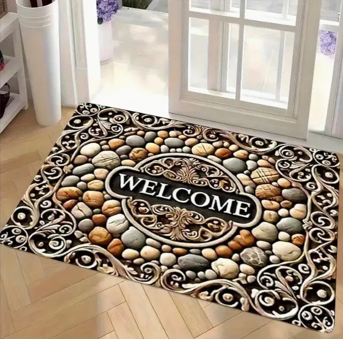 Tejesa  Rural Style Stone Rugs /Wall Design Welcome Floor Mat