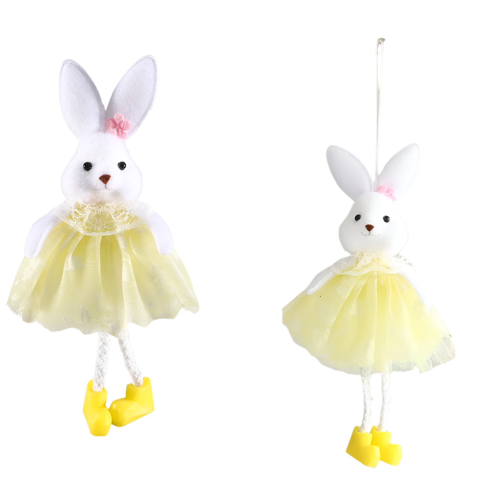 Hemasa Easter Bunny Hanging Ornaments Pastel Purple Green Blue Yellow Skirt Rabbit Doll Figurine Kids Gifts Spring Easter Decorations
