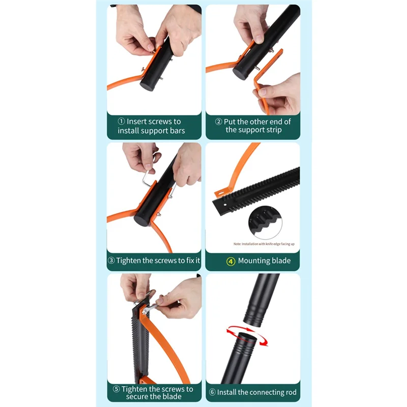 A38M Weed Grass Cutter With Serrated Double-Edged Sharp Manual Grass Whip Handle Cut Overgrown Weeds Cutting Hand Tool