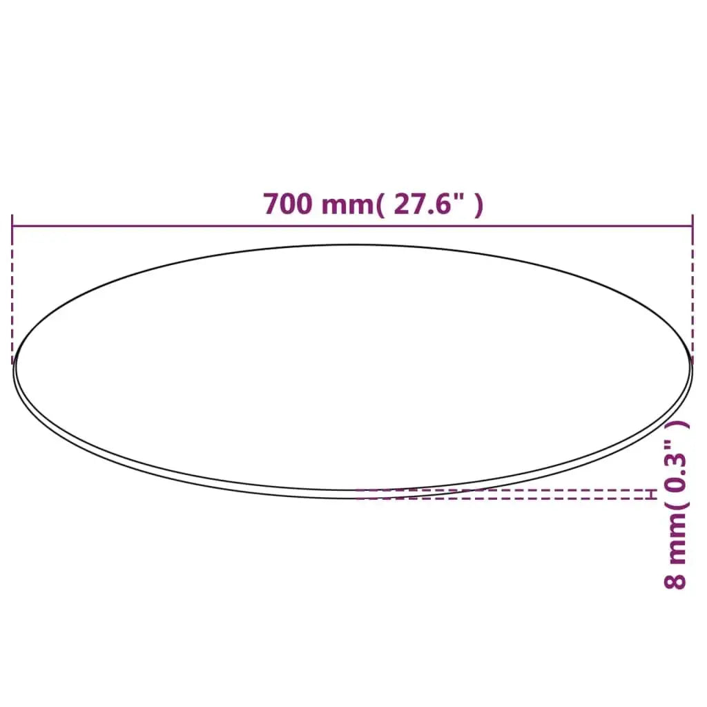 700mm Round Tempered Glass Table Top - Elegant & Durable Surface for Home & Office