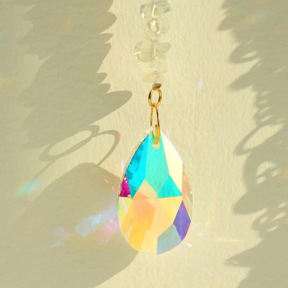 Heamsa 2Pcs Sun Catcher Lotus Prism Crystal Suncatcher Rainbow Crystal Light Catcher Hanging Decoration for Window Garden Car Charm
