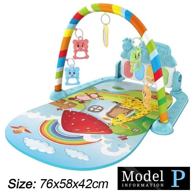 Tejesa Baby Fitness Stand Music Play Gym Activity Toys/ Newborn Piano Crawling Blanket Pedal Game Pad Early Education 0-36 Months Gifts