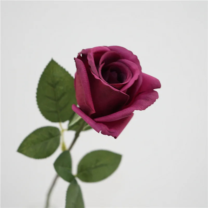 10Pc Hand-feel Moisturizing Rose Real Touch Artificial Flower Bridal Bouquet Marriage Decor Rose Flowers Wedding Party Home Deco