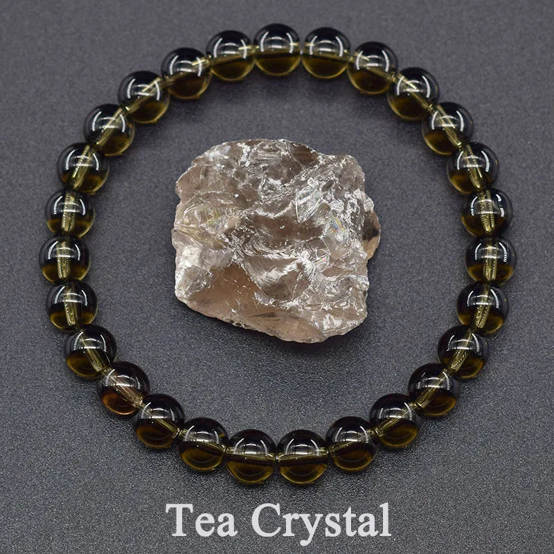 Natural Lemon Jade Bracelets Natural Yellow Stone Beads Bracelet for Men Women Geniune Ice Lemon Gem Elastic Jewelry Lover Gift