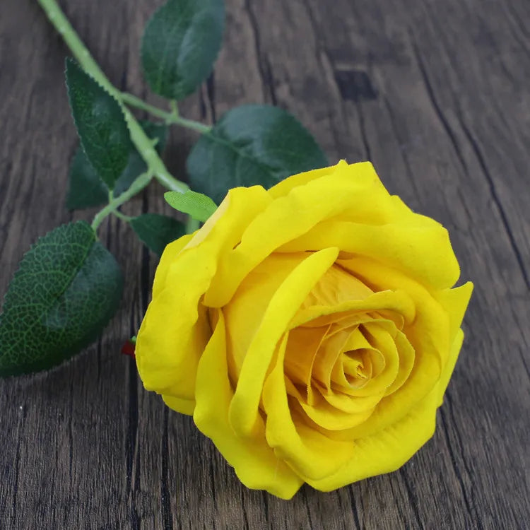 Hemasa 10Pcs Artificial Velvet Rose Flower Branch Wedding Decor Party Scence Layout Bride Holding Flowers Home Decoration Rose Flowers