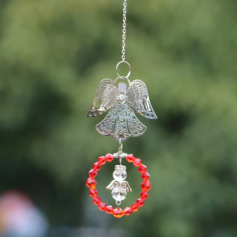 1PCS Angel Crystal Suncatcher Hanging Suncatcher Prism Ornament Rainbow Maker Pendant for Home Curtain Garden Car Decoration