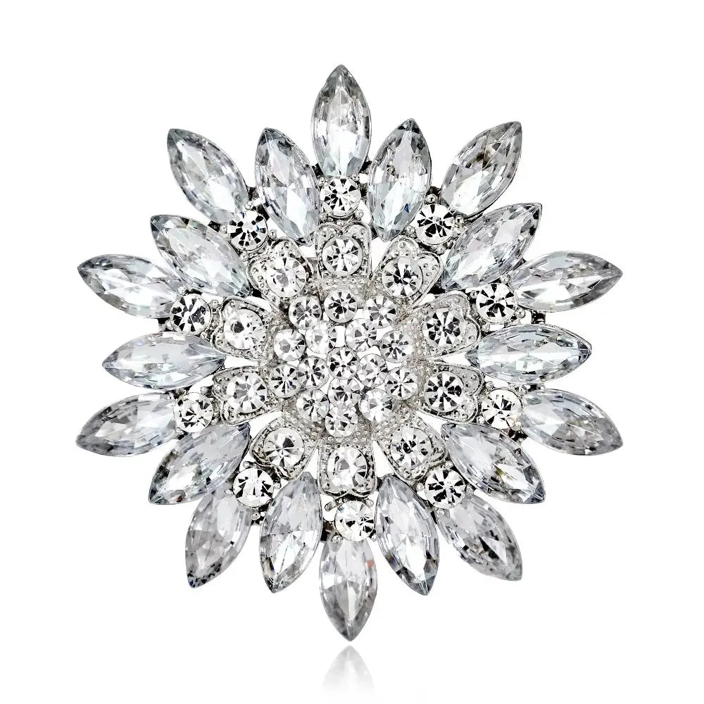 Sunflower Women's Brooch Jewelry New Fashion Retro Fashion Flower Brooch Crystal Rhinestone Jewelry Wedding Date Party Gifts