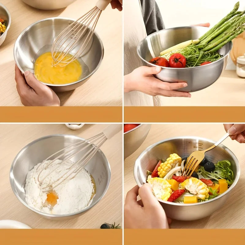 Tejesa 3pcs Stainless Steel Mixing Bowl Set/Cooking/ Baking/ Serving/ Kitchen/mixing Bowl