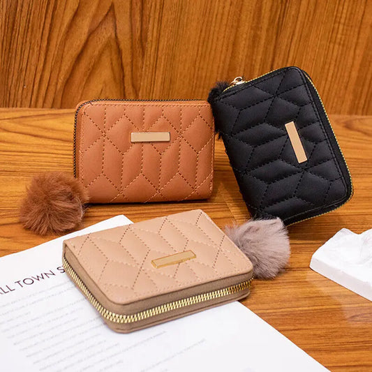 Women Short Wallets PU Leather Female Small Purses Leather Card Holder Wallet Woman Zipper Wallet Coin Purse Money Bag