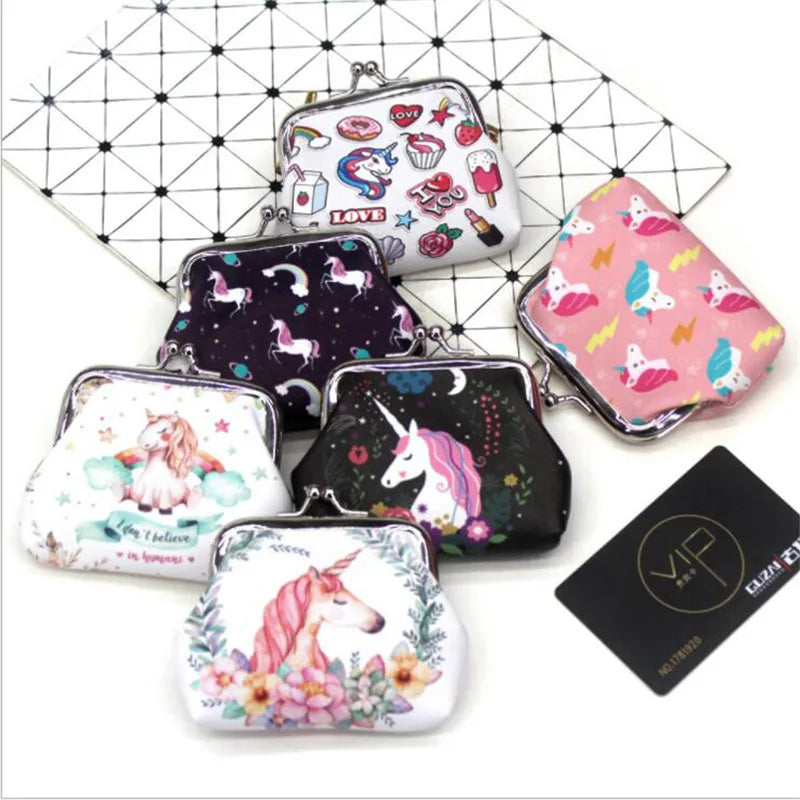 Hemasa Unicorn Coin Purses Holder Women  /Mini Change Wallets Girl Money Bag Coin Bag