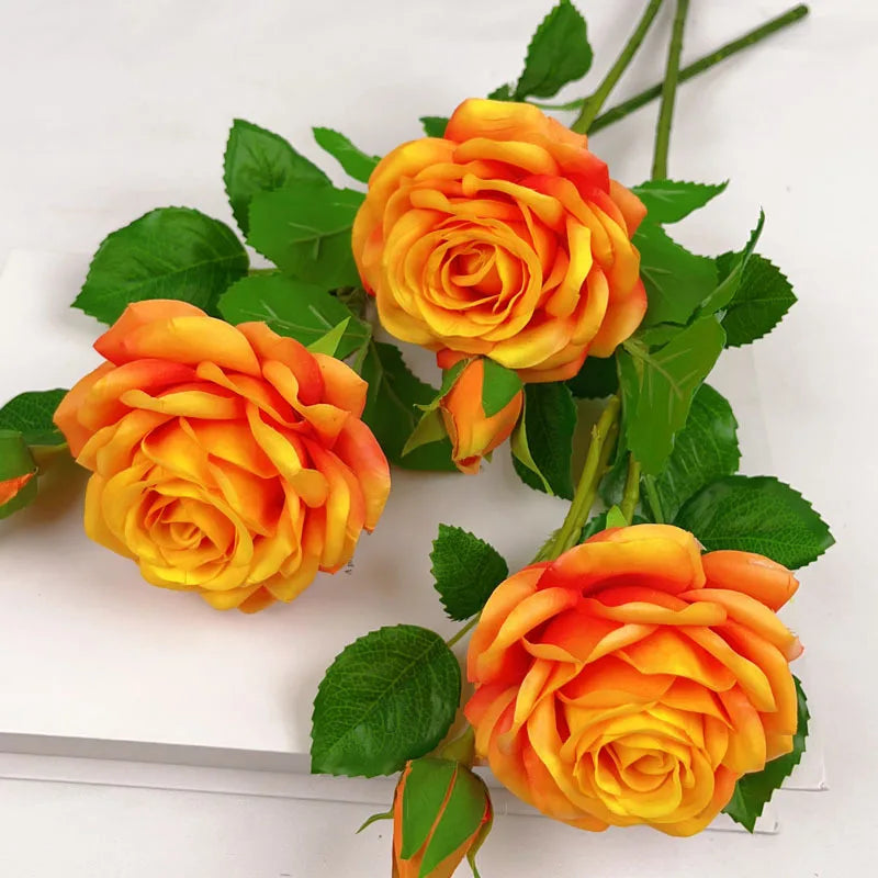 5Pcs Moisturizing Rose Artificial Flowers Marriage Wedding Decor Bridal Bouquet Fake Roses Home Decoration Party Table Floral