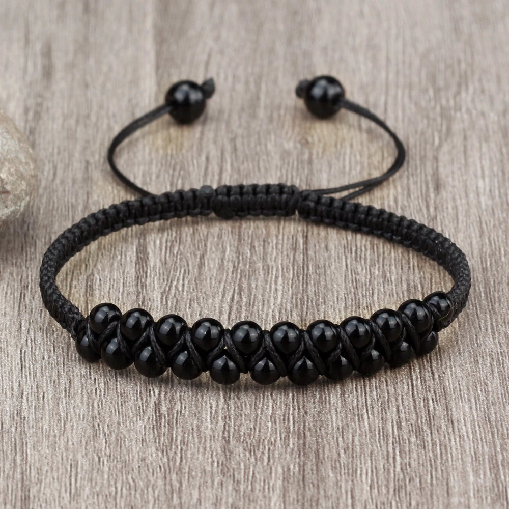 Fashion Natural Stone Chalcedony Beads Bracelet Lucky Rope Handmade Braided Bracelets&Bangles Women Healing Jewelry Pulsera Gift