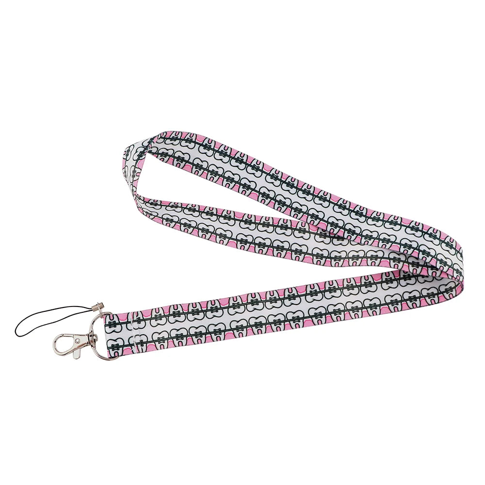 Dentist Doctor Nurse Cartoon Credential Neck Strap Lanyards Keychain ID Card Pass Hang Rope Lariat Key Chain Ring Badge Holder