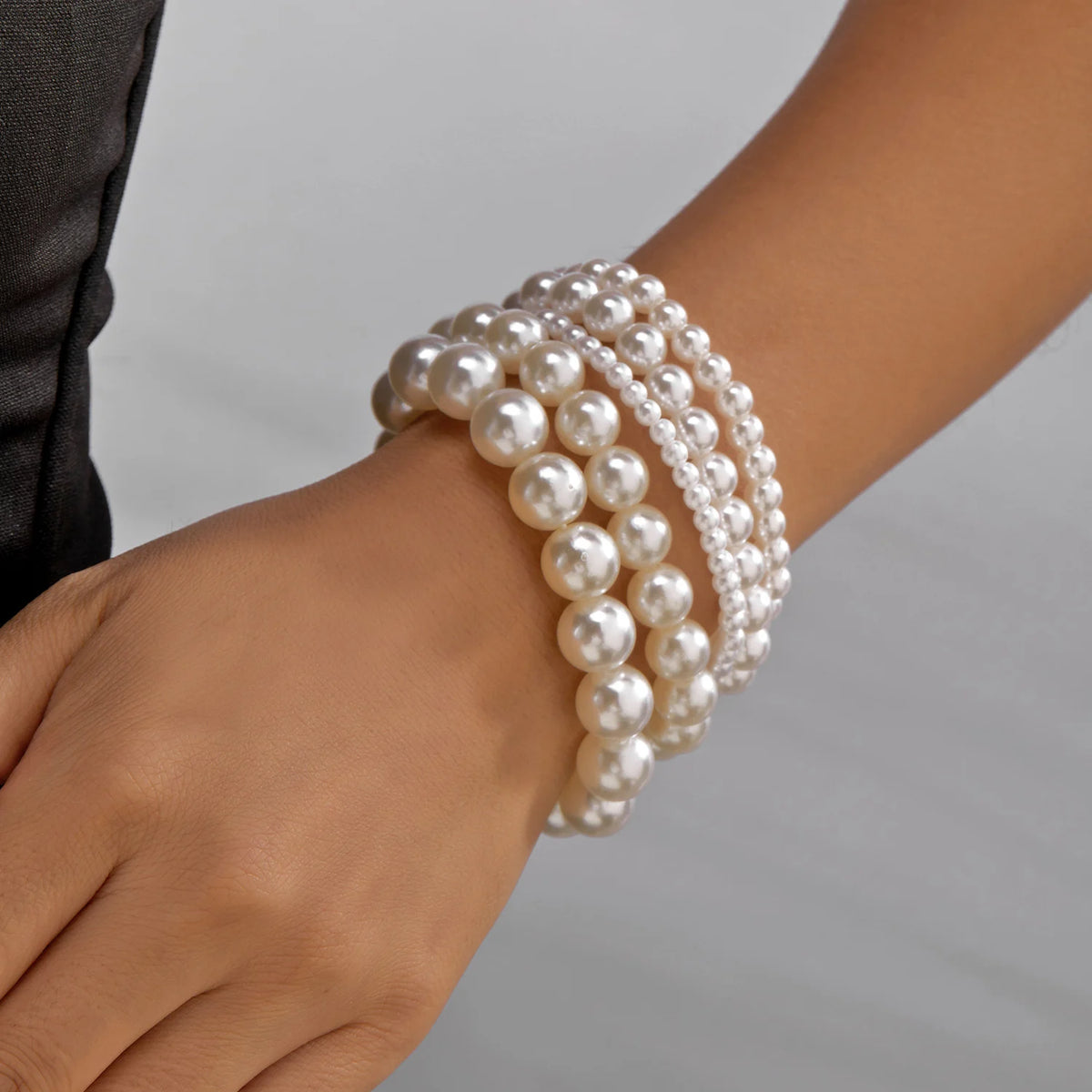 New Romantic Multi-layer Imitation Pearl Bracelet Fashion Elegant Beaded Stackable Bracelet For Women Wedding Party Jewelry Gift