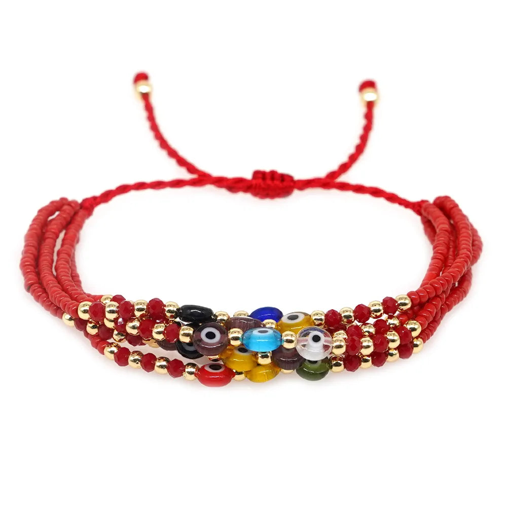 Go2boho Bohemian Seed Beaded Bracelets For Women Colorful Evil Eye Charms Lucky Handmade Jewelry Gifts 2024 New