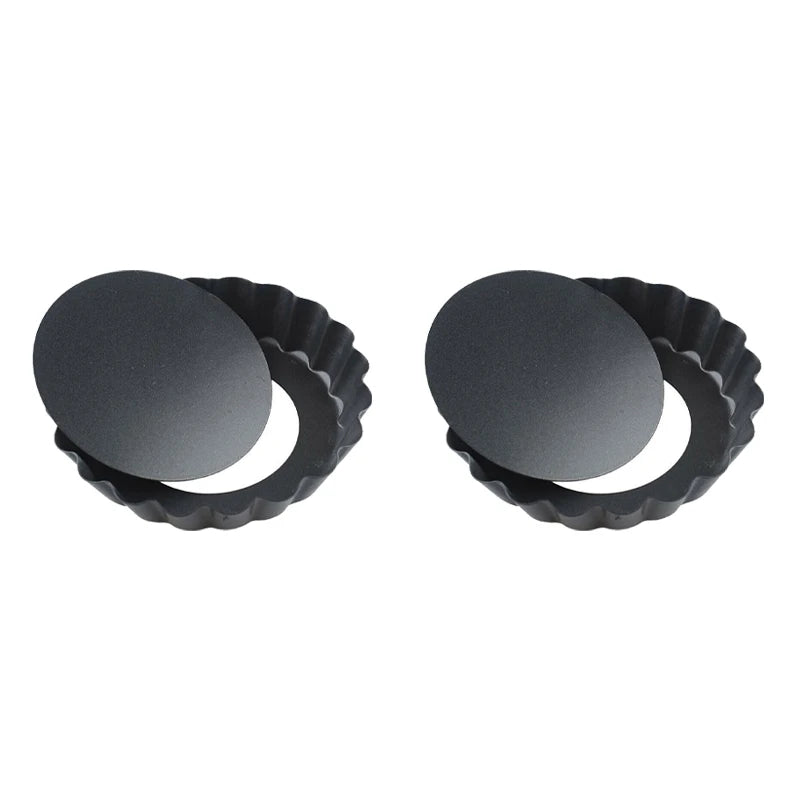 Tejesa 10cm Mini Pie Muffin Cupcake Pans Non-Stick Tart Quiche Flan Pan Molds Pie Pizza Cake Mold Removable Loose Bottom Round Bakeware