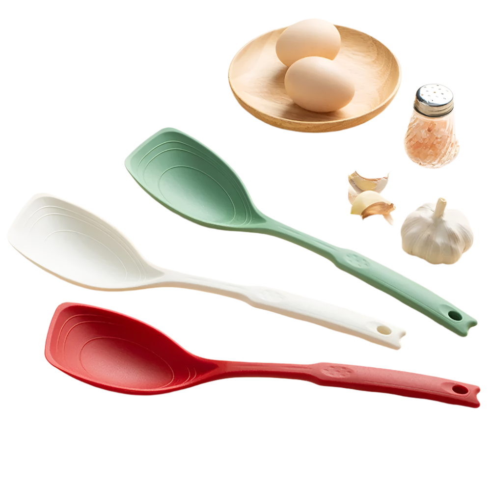 Hemasa Silicone Spoon Multi-use  Comfortable Non-slip Round Handle Large Cooking Utensils Mixing Spoon