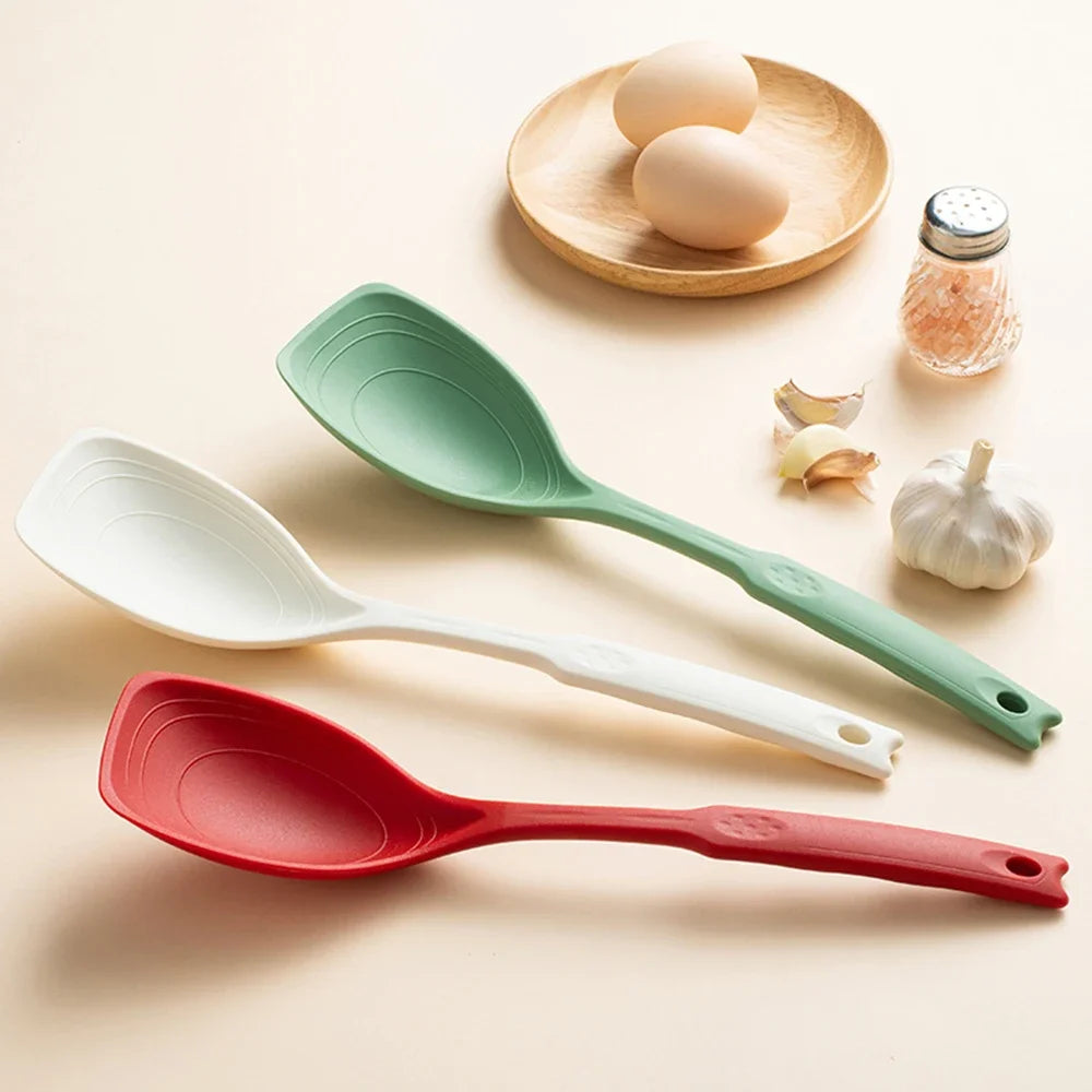 Hemasa Silicone Spoon Multi-use  Comfortable Non-slip Round Handle Large Cooking Utensils Mixing Spoon
