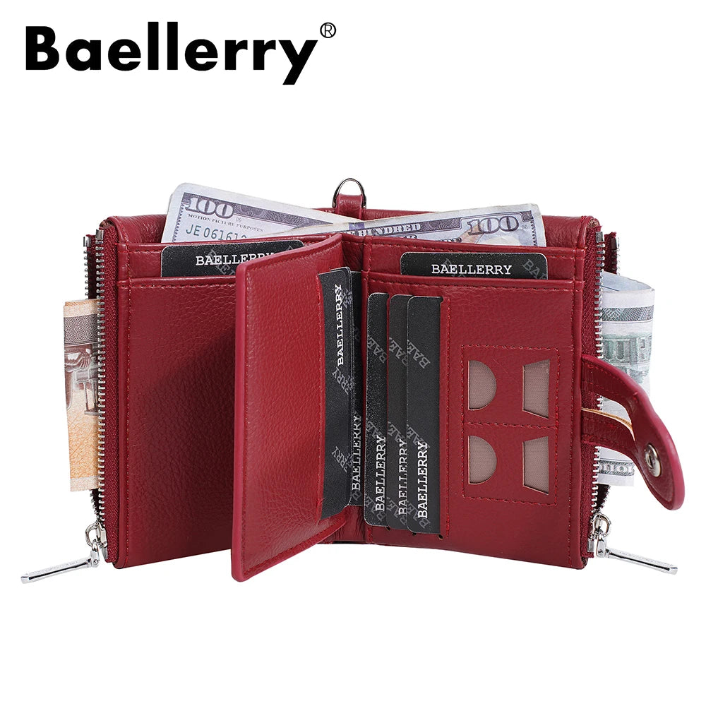 Tejesa  Women's Wallet with Keychain Strap, Multi Card Holder & Coin Zip Pocket, Ins Style Short Bifold Wallet for Wo