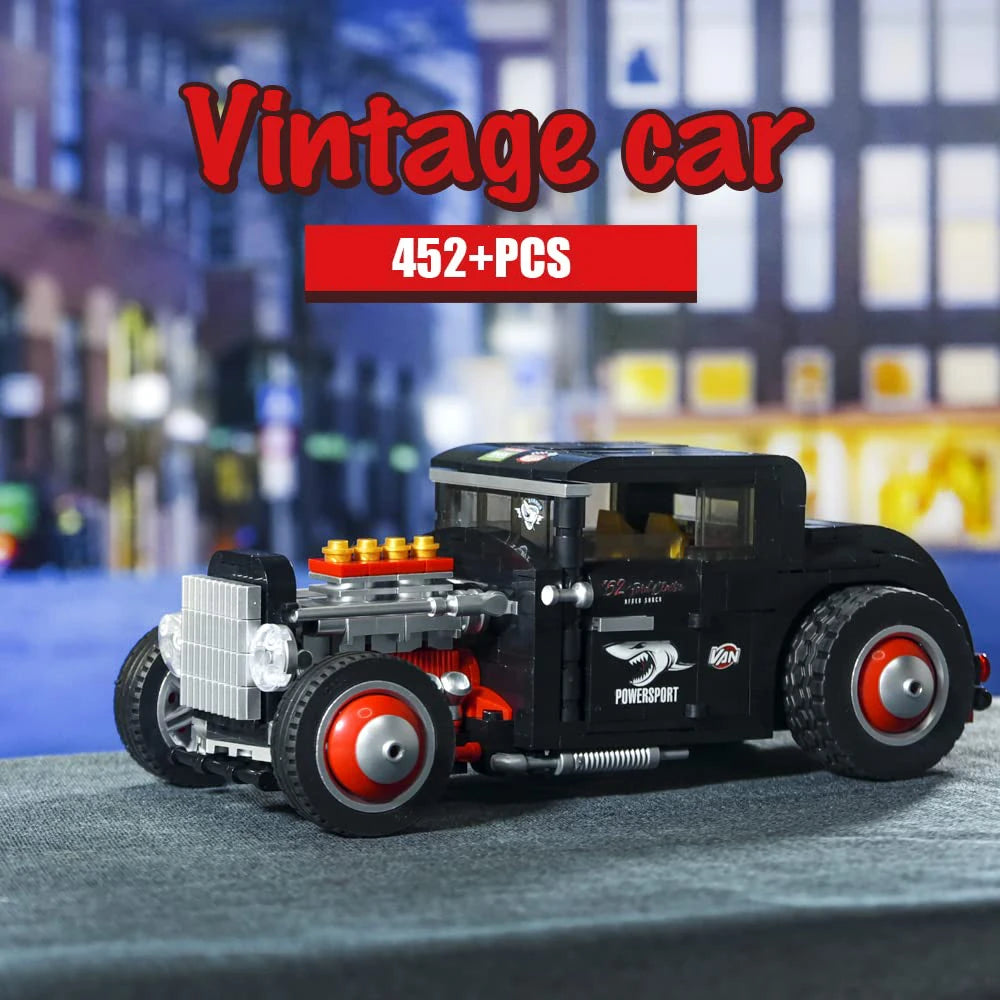 Technical Explosive Change Classic Car Model Building Blocks Bricks Moc Convertible Vehicle DIY Toys For Boys Children Gift Set