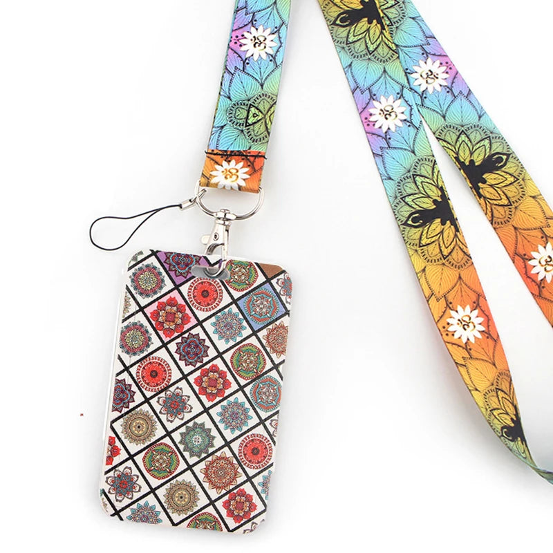 Tejesa Butterfly Lanyard Business Credit Card Holder Neck Strap Keychain Hang Rope ID Badge Holder Lariat Lasso