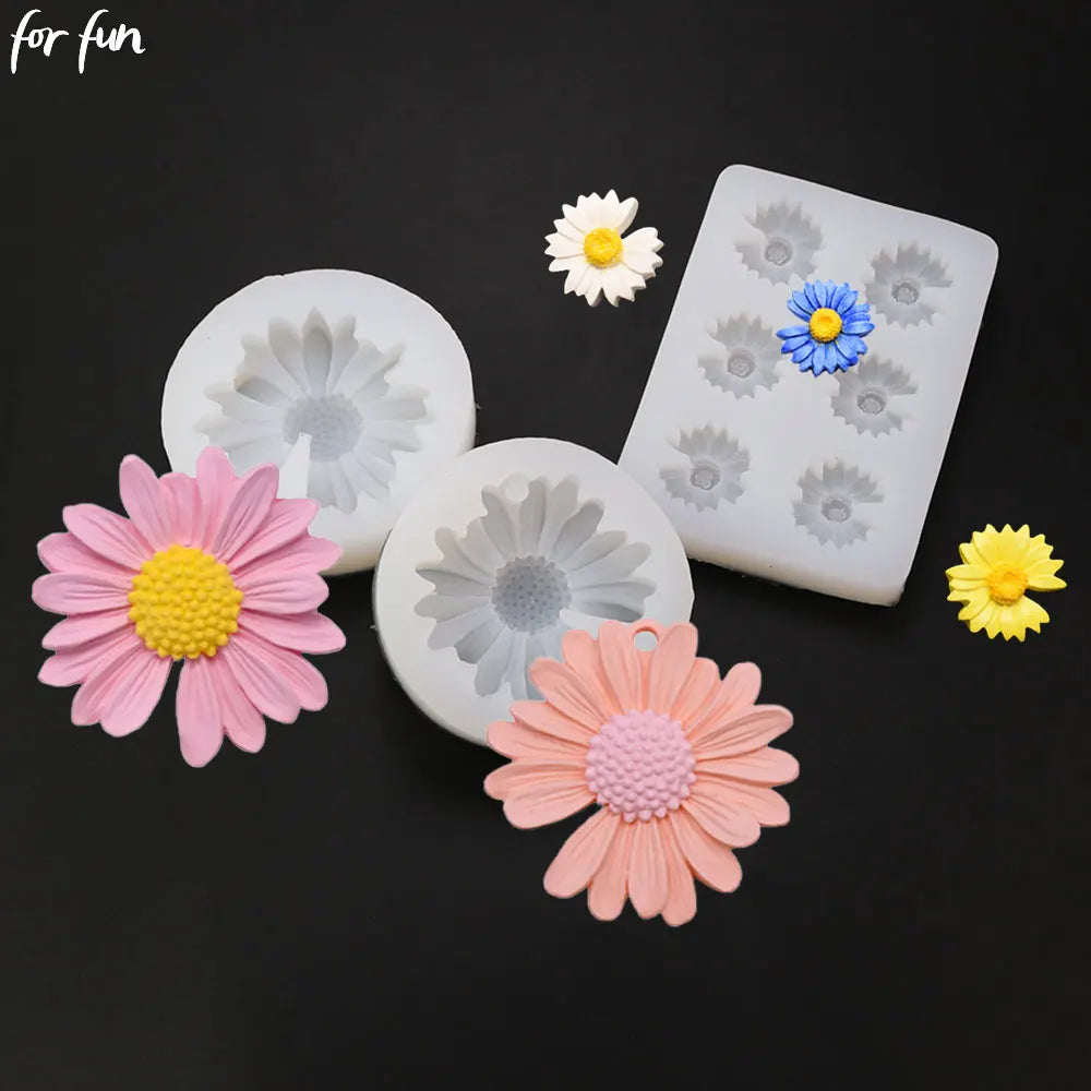 For fun Daisy Wild Chrysanthemum Flower Shape Silicone Mold Baking Mold DIY Fondant Cake Decorating Tools Resin Mould