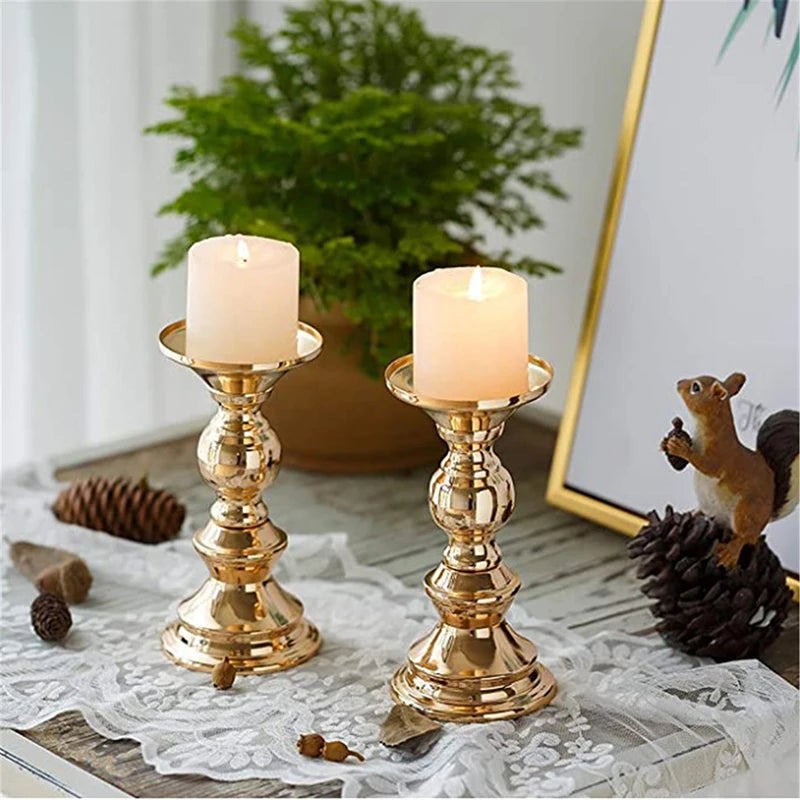 Tejesa Golden Candle Holders Wedding Table Decorations Metal Stand Candlestick For Wedding Birthday Bar Party Living Room Home Decor