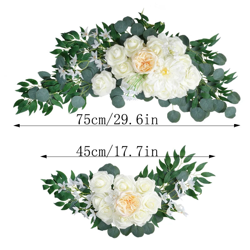 Tejesa Artificial Flower Wedding Arch Door Frieze Decoration Bohemian Large Flower Pendant Wedding Ceremony Christmas Door Floral Decor
