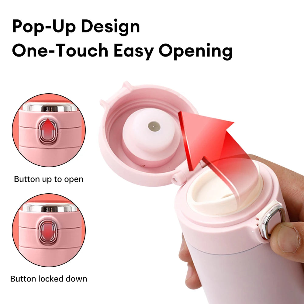 Hemasa 420ml Stainless Steel Water Bottle  Mug Leak-proof Vacuum Flask