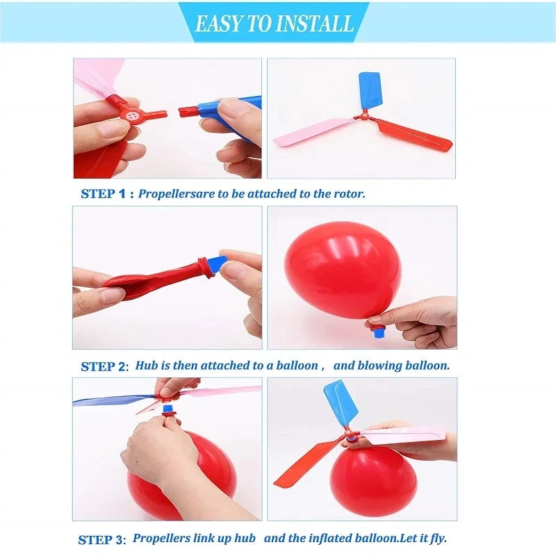3PCS Helicopter Balloon Portable Outdoor Playing Flying sports Toy Birthday Party Decorations Kids Gift Wholesale Party Supplies