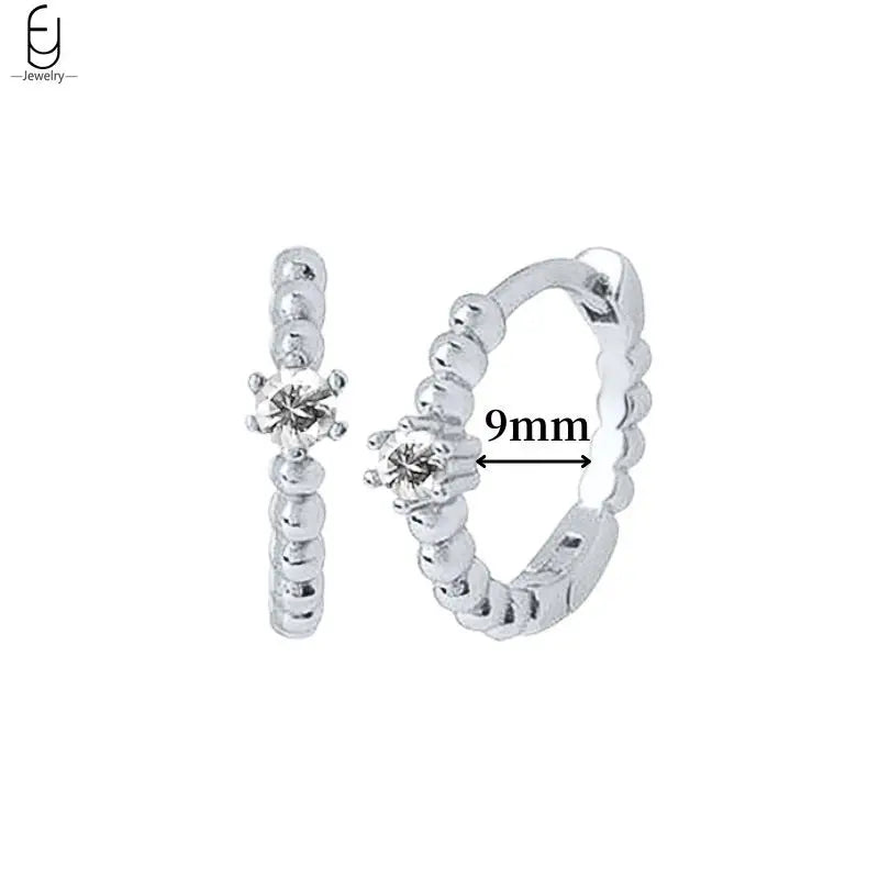 Hemasa 925 Sterling Silver Ear Buckles Fashion Hoop Earrings /White Crystal Luxury Women's Earrings Wedding Women's Jewelry Premium Gift