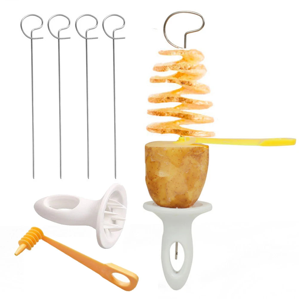 Hemasa  Stainless Steel Plastic Rotate Potato Slicer Twisted Potato Spiral Slice Cutter
