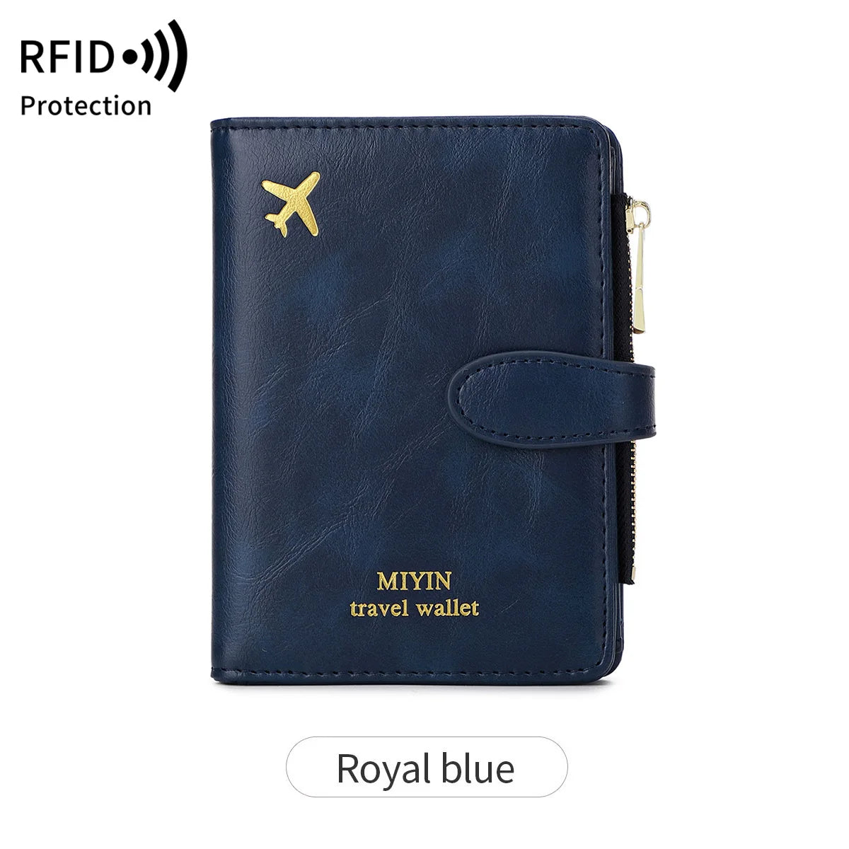 Hemasa Multi functional RFID anti-theft brush passport bag fashionable multi card slot passport clip PU leather large capacity wallet