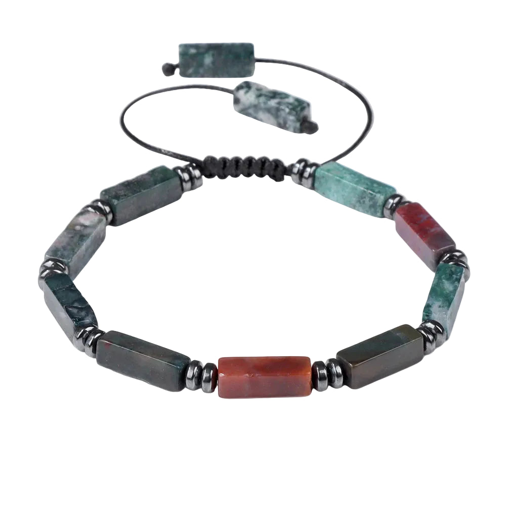 Tejesa Rectangle Shape Amethysts Bracelet Natural Stone Indian Agates Lapis Lazuli Adjustable Braided Bracelets For Women Men Jewelry