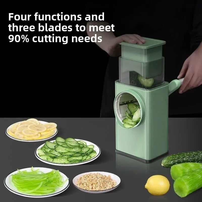 Tejesa Multi functional drum shredding and slicing machine, household large-diameter hand cranked milling and vegetable cutting machine