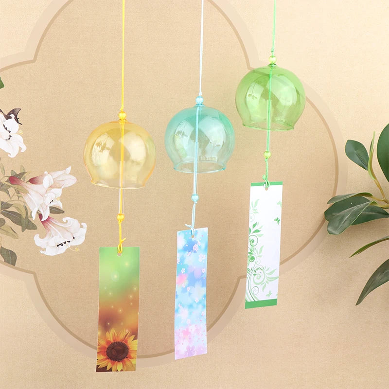 Hemasa 1pcs Japanese Style Wind Bells New Handmade Glass Wind Chime Birthday Gift  Home Decors Wind Chimes DIY Bookmark