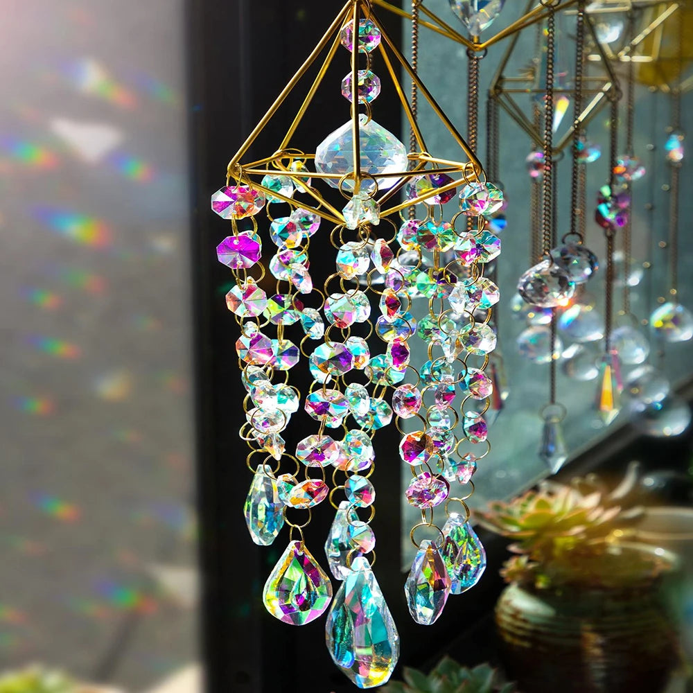 Hemasa Crystal Wind Chime Hanging Window  Hanging Suncatcher Rainbow Gift