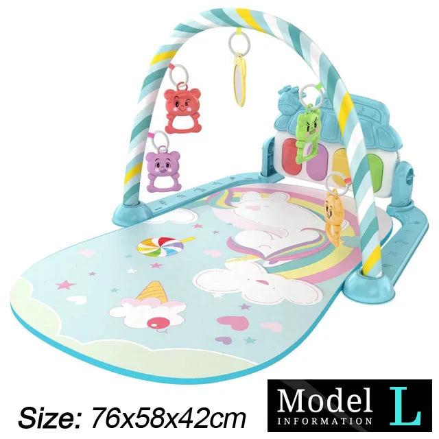 Tejesa Baby Fitness Stand Music Play Gym Activity Toys/ Newborn Piano Crawling Blanket Pedal Game Pad Early Education 0-36 Months Gifts
