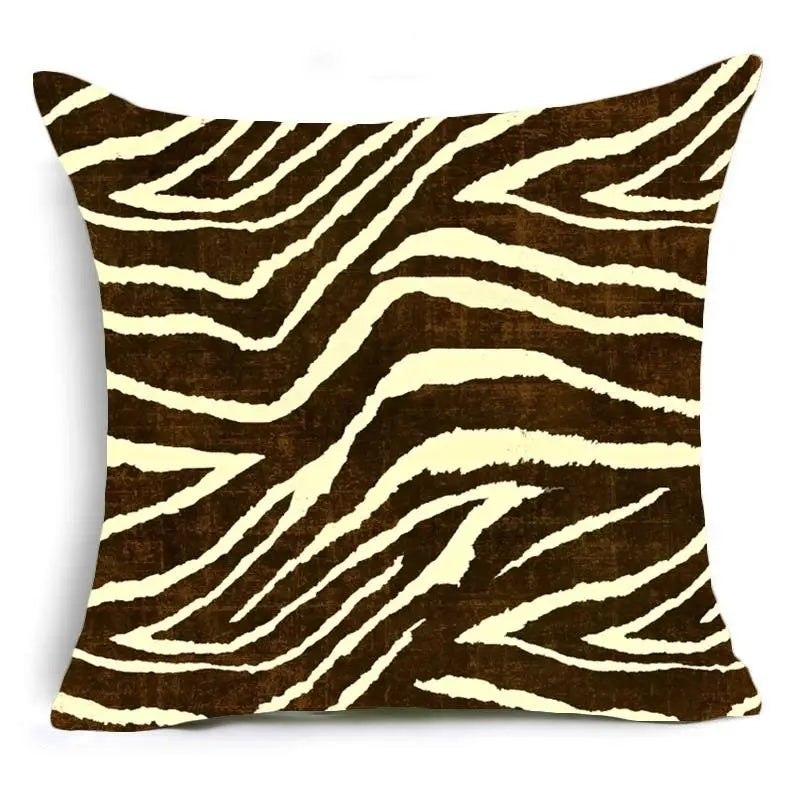 Hemasa  Animal Print Throw Pillow Case /Leopard Tiger Zebra Cow Snake Cushion Covers for Home Sofa Chair Decorative Pillowcases