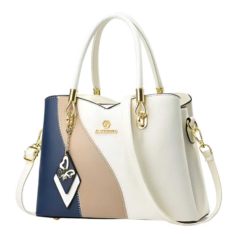 Hemasa  New Three Color Combination Women's Handbag Large Capacity Soft Leather Shoulder Bag