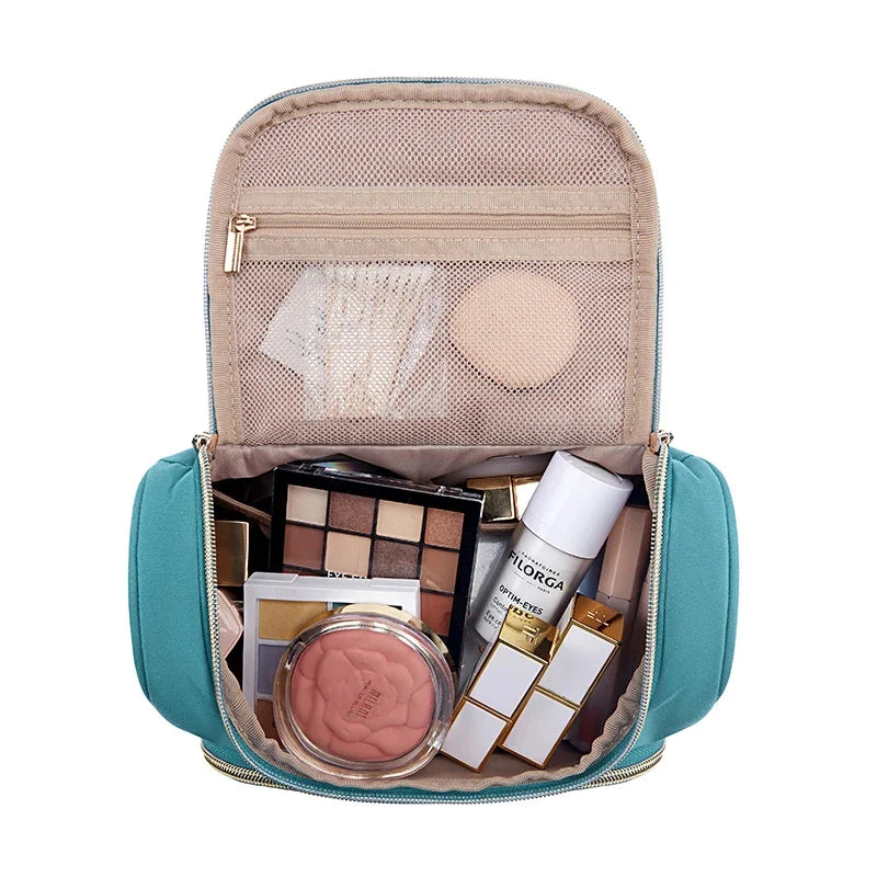 Hemasa Travel Makeup Bag/ Make Up Organizer Case Large Open Pouch for Women / Cosmetic bag for Toiletries