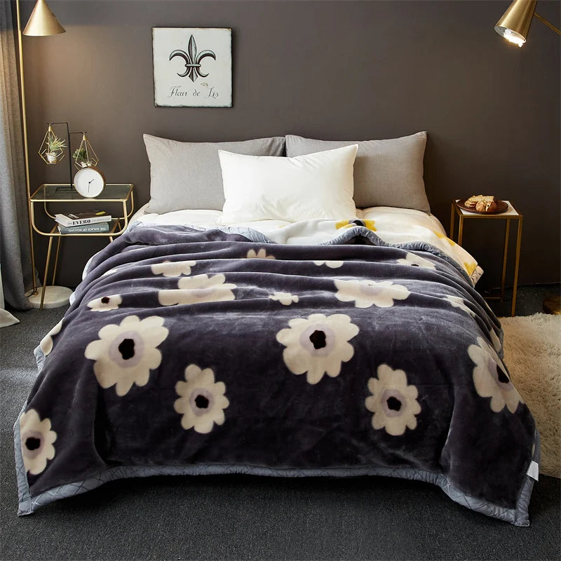Hemasa New Flower Pettern  Pluffy warm blanket   150/180/200cm