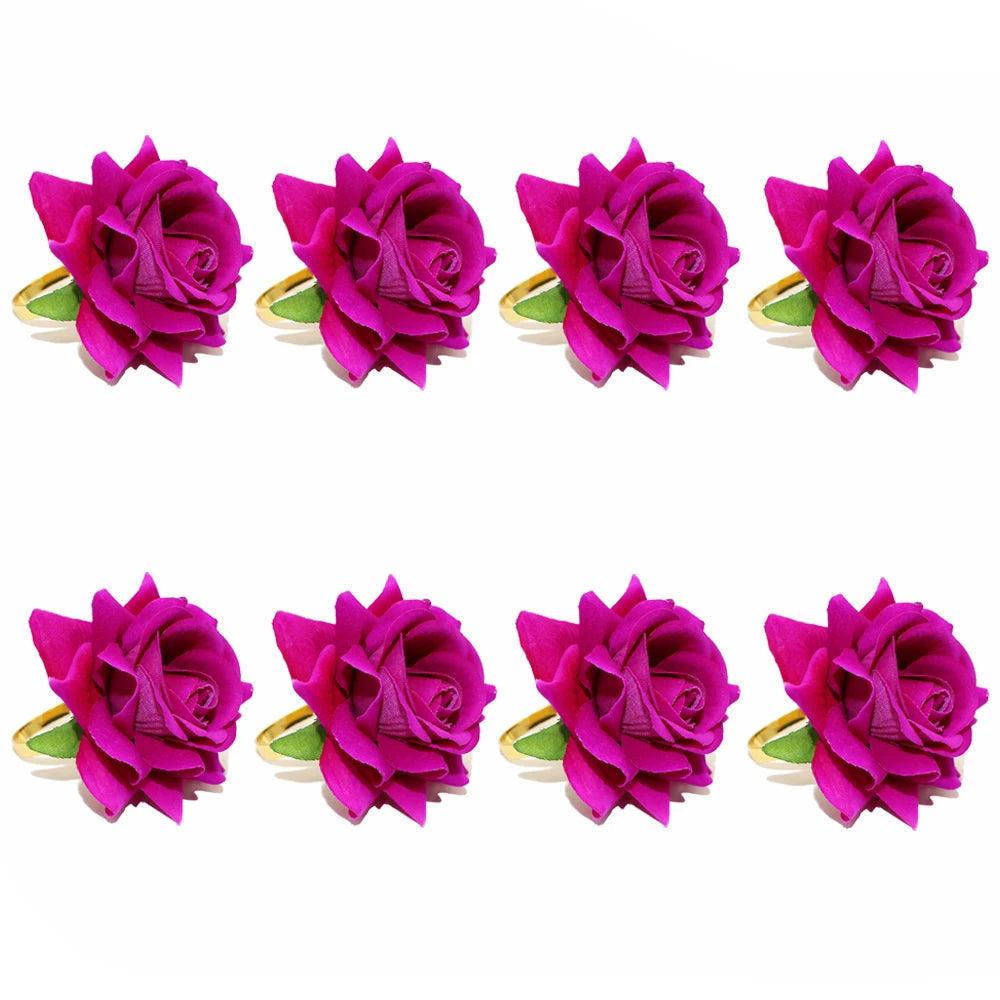 Hemasa 8PCS Sunflower Napkin Rings  / Handmade Daisy Flower Napkin Holder for Valentine /Wedding/ Thanksgiving Party