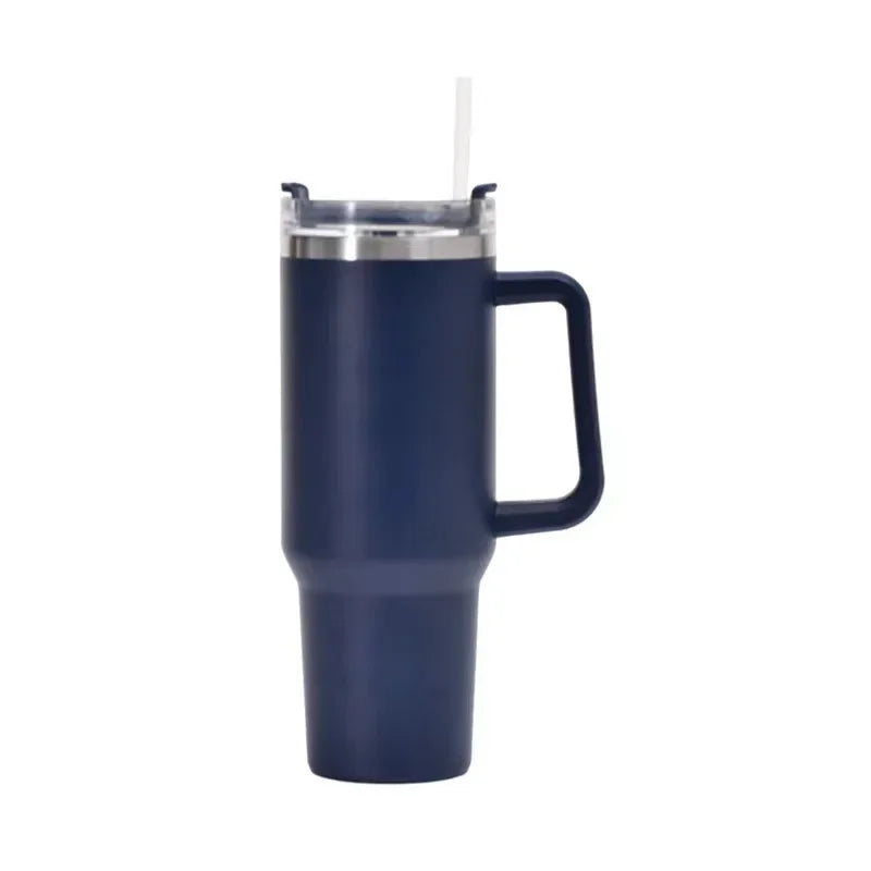 Hemasa 40oz Stainless Steel Water Bottle  Car Coffee Mug Personalized Tumbler with Handle Lid Straw Vacuum Thermos Cup