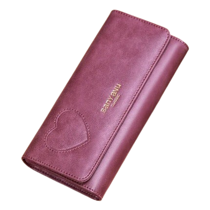 Hemasa Leather Long Women Wallets Clutch Zipper Coin Pocket Female Cute Heart Wallet Card Holder Phone Bag New Women Purse