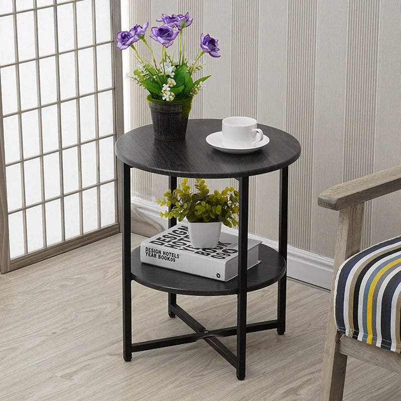 Small Round Coffee Table with 2 Tier