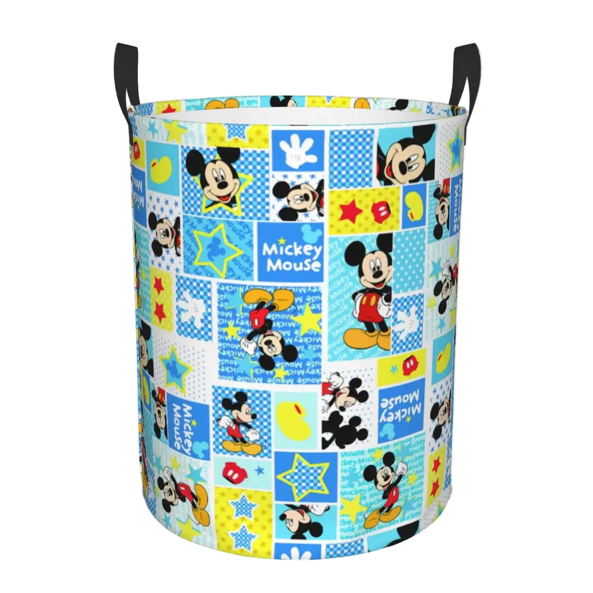Tejesa  Mickey Mouse Cartoon Pattern Laundry Basket Collapsible Clothes Hamper for Nursery Kids Toys Storage Bin