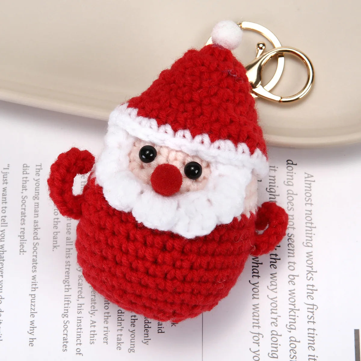 Hemasa Crochet Christmas Snowman Key ring /Knitting Christmas Key Chain for Girls
