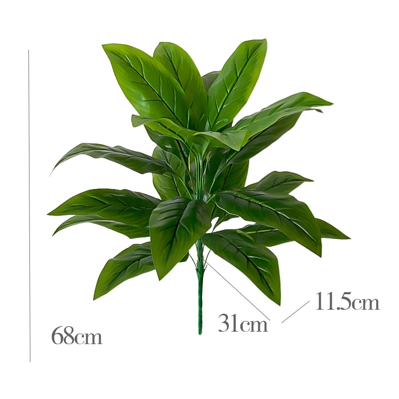Tejesa 68cm-85cm Large Artificial Plants Fake Tropical Plants Branch Real Touch Tree Leaves Plastic Plants for Home Garden Decoration
