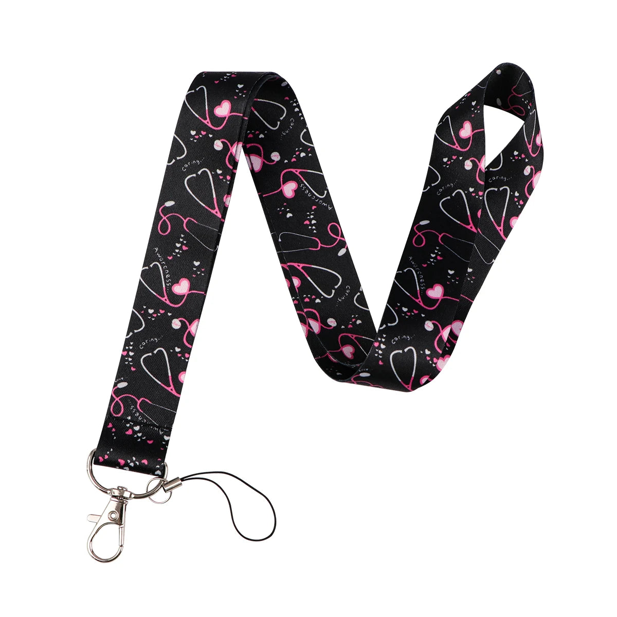 Tejesa Heart Lanyard Simple Style Neck Strap for Key ID Card Cell Phone Straps Badge Holder DIY Hanging Rope Neckband Accessories